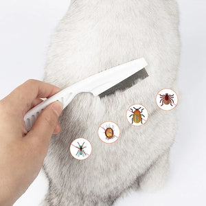Stainless Steel Pet Flea Comb – Dog & Cat Hair Removal Grooming Brush