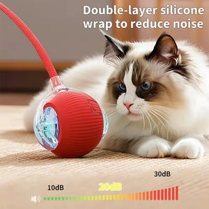 Rechargeable Smart Pet Interactive Automatic Rolling Ball Toy for Cats & Dogs with Simulated Tail - Durable Dog Toys