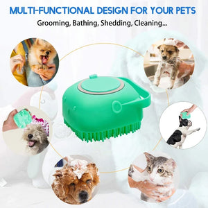 2-in-1 Pet Shampoo Dispenser & Massage Brush