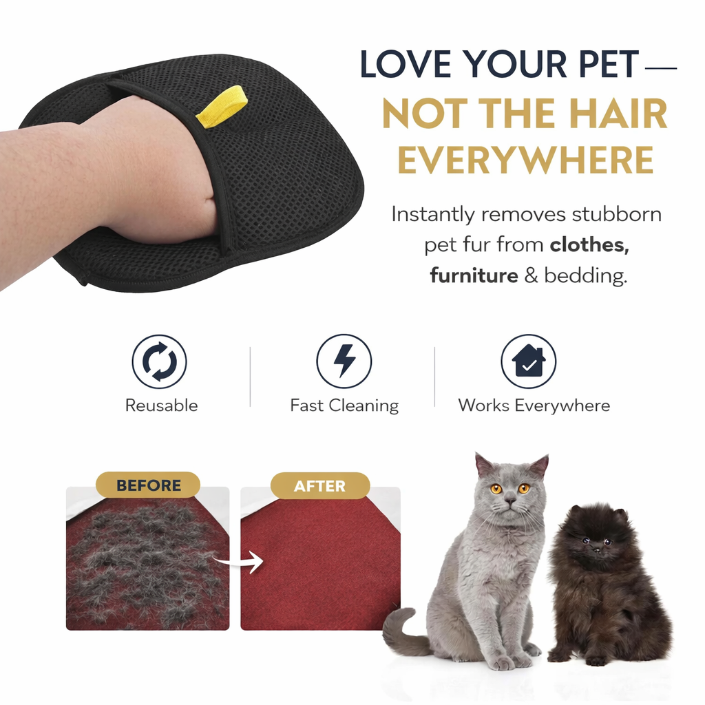 3-in-1 Static Pet Fur  Remover for Home & Clothes